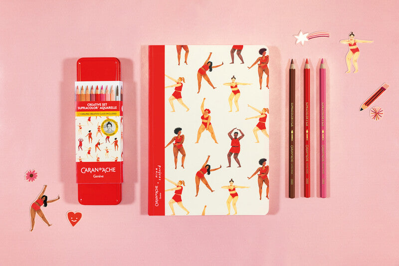 Caran d-Ache Skizzenbuch A5 – Blanko, 200 g/m², Softcover, Klebebindung, Mehrfarbig, 64 Seiten