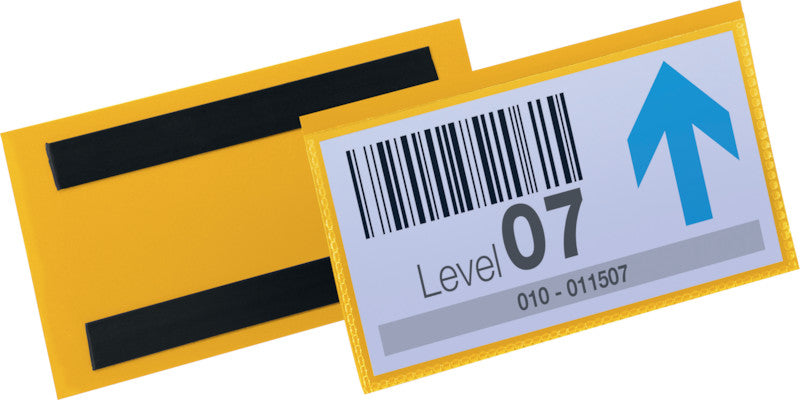 Durable Magnetclip – 150 × 67 mm, gelb, wiederablösbar, magnetisch, 50er-Pack