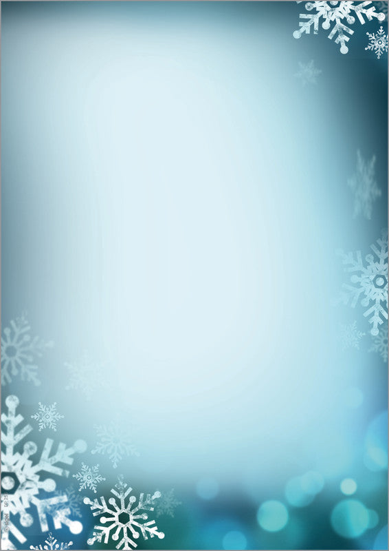 Sigel Motivpapier – A4, 90 g/m², Motiv: Blaue Schneeflocken – für Inkjet/Laser/Kopierer – FSC – 25 Blatt