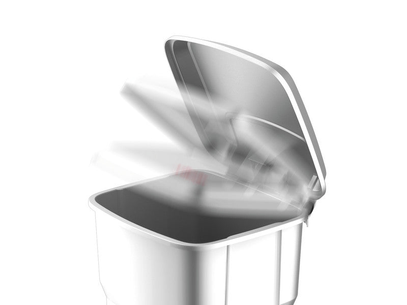 Rothopro Abfallcontainer – 85 l – mit Deckel – Kunststoff, Polarweiss – B × H × T 490 × 790 × 390 mm