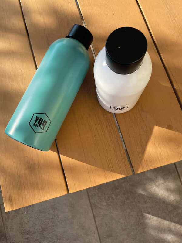 Youbottles Trinkflasche Dual – 5 dl – Edelstahl, isoliert, Schraubverschluss – Monochrome Blau