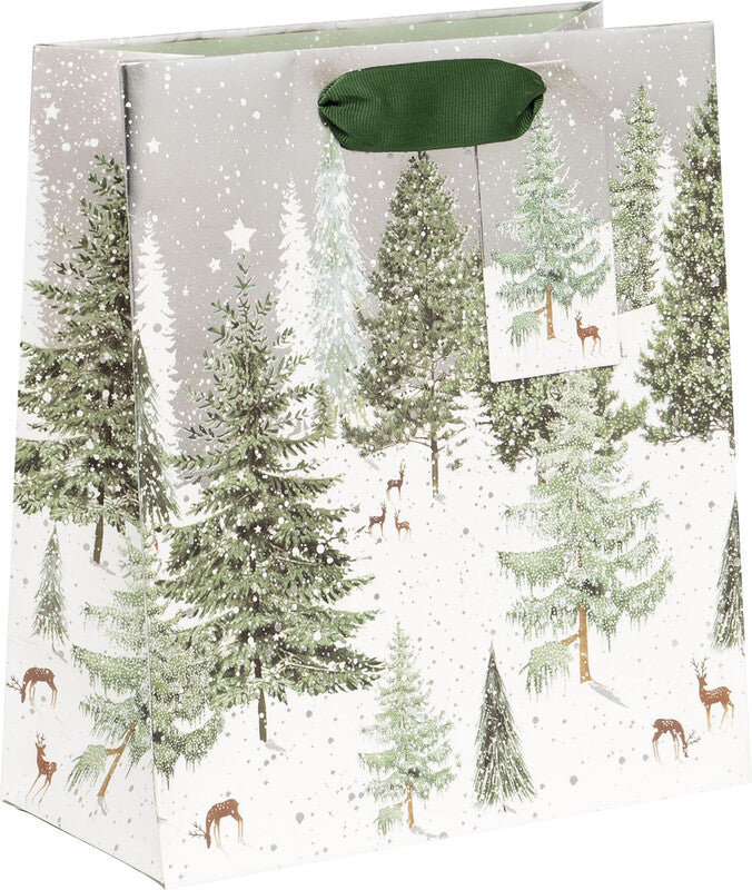 Glick Tragetasche – Finnish Forest – strukturiert, recyclingfähig, Papier – 205 × 225 × 100 mm