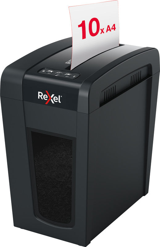 Rexel Secure X10-SL Slimline – Aktenvernichter, DIN P-4, Partikelschnitt 4 × 40 mm, 10 Blatt, 18 l, A4