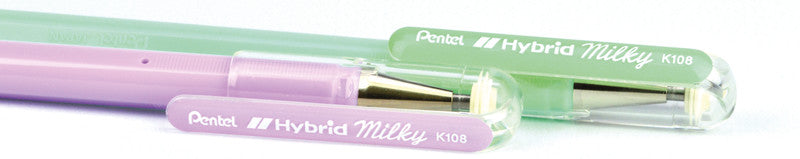 Pentel Hybrid Gel Milky Gelschreiber – Hellgrün, 0,4 mm, für dunkles Papier, Kappe