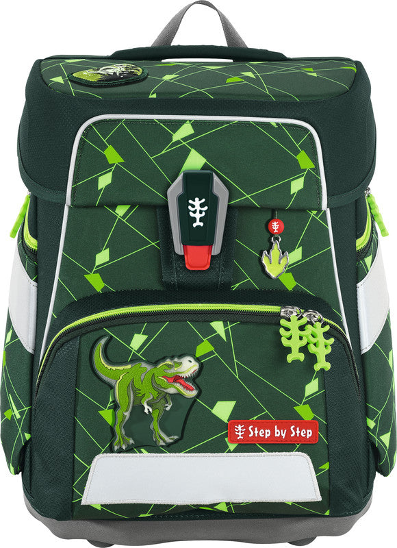 Step by Step Shine Schulrucksack-Set – 5-teilig – Dino Night Tyro – recycelte Materialien
