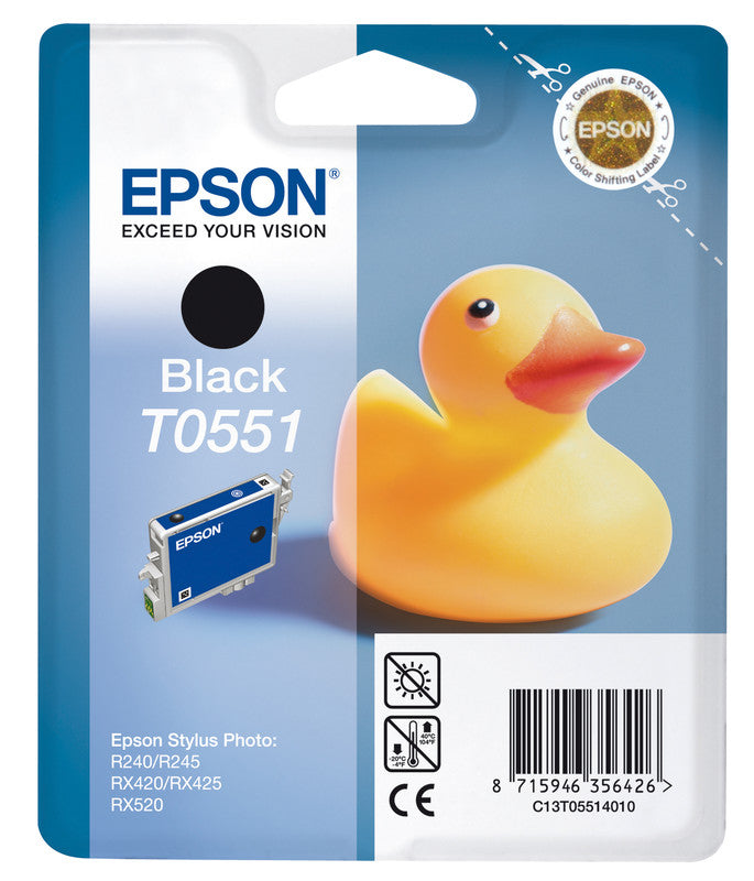 Epson Tintenpatrone T0551, Schwarz – für Inkjetdrucker und Multifunktionsgeräte