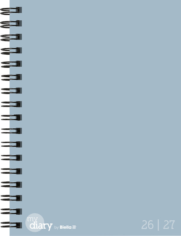 Biella mydiary Schüleragenda – 1 Woche/2 Seiten, Spiralbindung, 12 × 16,5 cm, Aug–Jul, Blue Aura, FSC