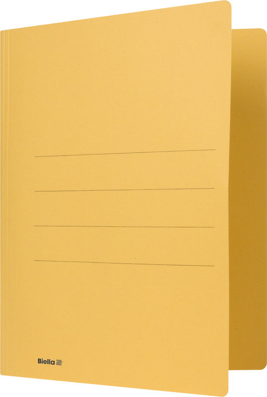 Biella Schnellhefter – A4, Karton, gelb, Heftzunge, Beschriftungslinien, 240 g/m², 1 Stk.