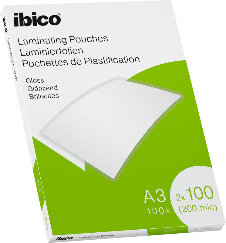 Ibico Laminierfolien A3, glänzend – 100 µm, 303 × 426 mm, 100 Stk.
