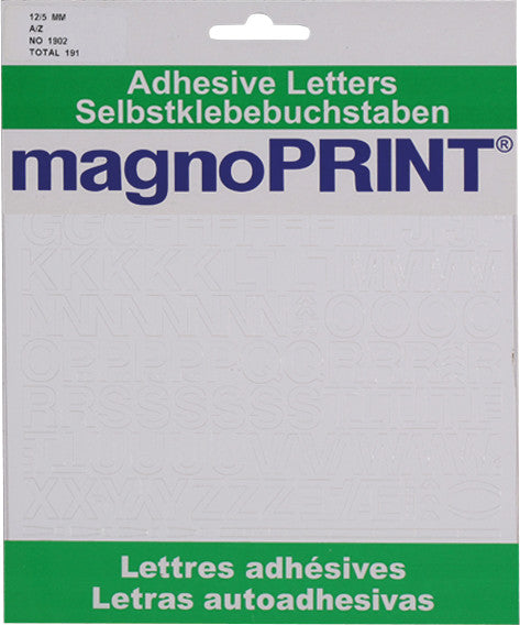 Magnoprint Schmucketiketten – Motiv Buchstaben A–Z – Folie, 12,5×12,5 mm, permanent haftend