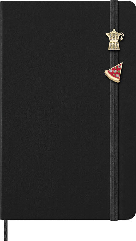 Moleskine Pin – Pizza & Moka, Zinklegierung, Mehrfarbig, Gold, 2 Stück
