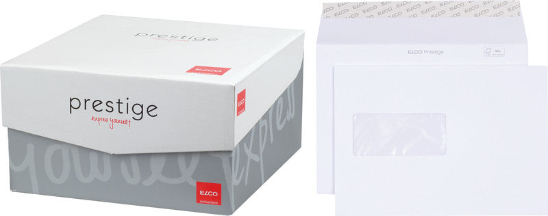 Elco Couvert C5, Fenster links, Haftklebung, weiss, 120 g/m² – 250 Stk.