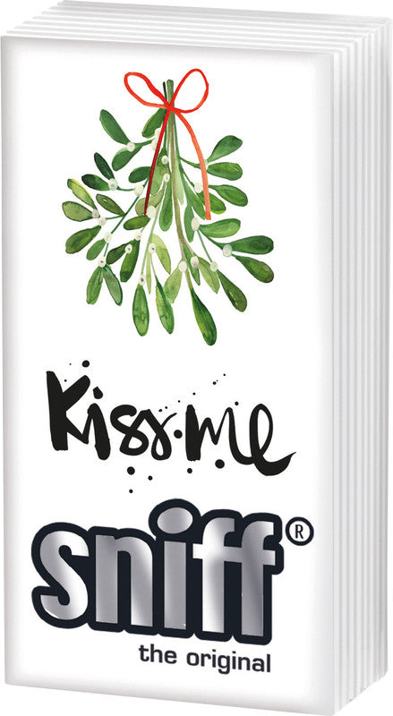 Sniff Taschentücher Kiss Me – 4-lagig, mehrfarbig, 215 × 220 mm – 10 Tücher