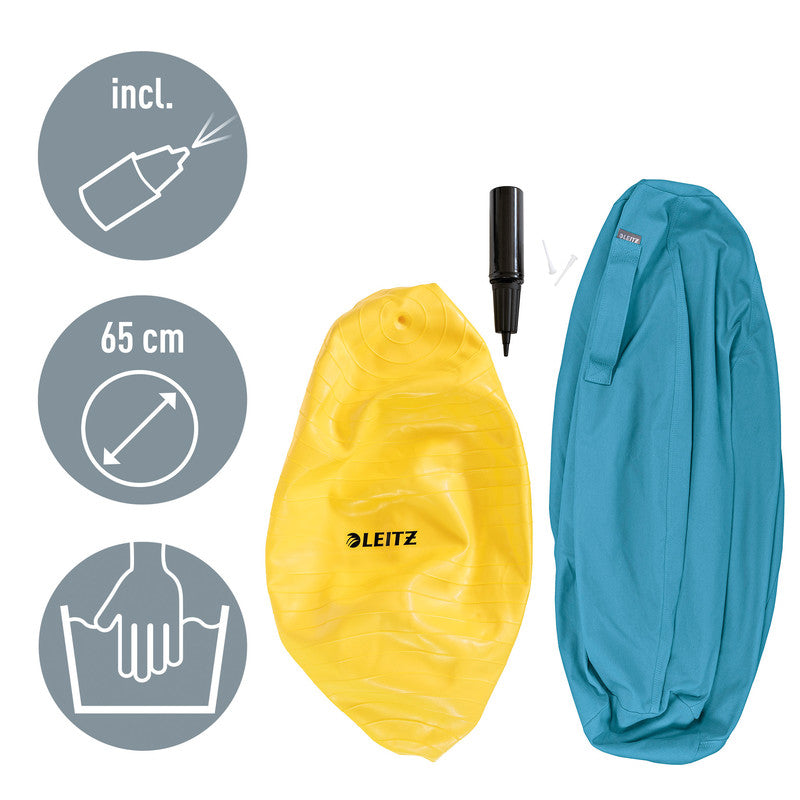 Leitz Sitzball Ergo Cosy Active – Ø 65 cm, 100 kg, sanftes Blau