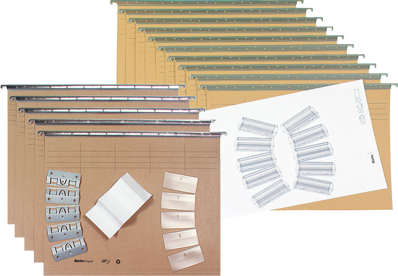 Biella Hängeordner für A4 – Karton, Olivgrün, 320 × 260 mm, mit Vordruck