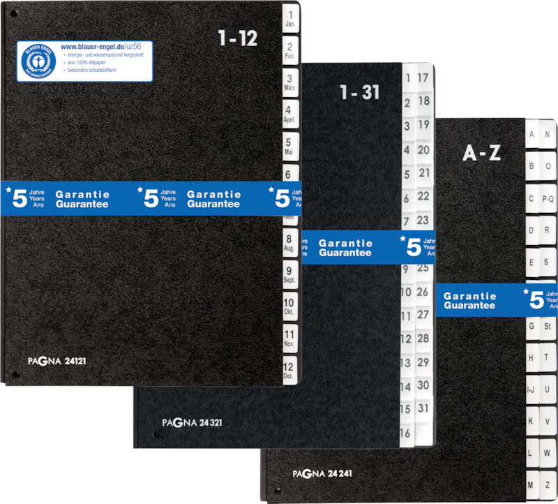 Pagna Sammelmappe für A4, Karton, Schwarz, mit Leinwandrücken