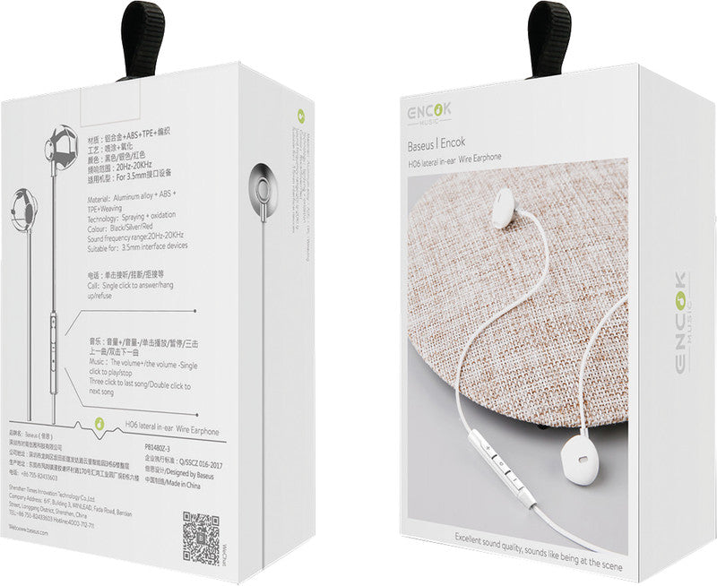 Baseus Encok H06 – In-Ear Headset – 3,5 mm Klinke, mit Mikrofon – Silber