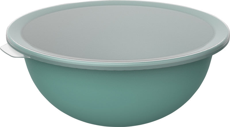 Rotho Rührschüssel-Set Caruba – 4,8 l – mit Deckel, stapelbar – PP – Grün – 32,2 × 13,3 × 30,5 cm – 2-teilig