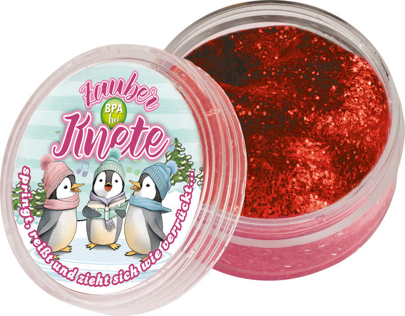 Tapirella Zauberknete Eisbär, Pinguin, Schildkröte (sortiert) – 50 g, Ø 7 cm, glitzernd, BPA-frei
