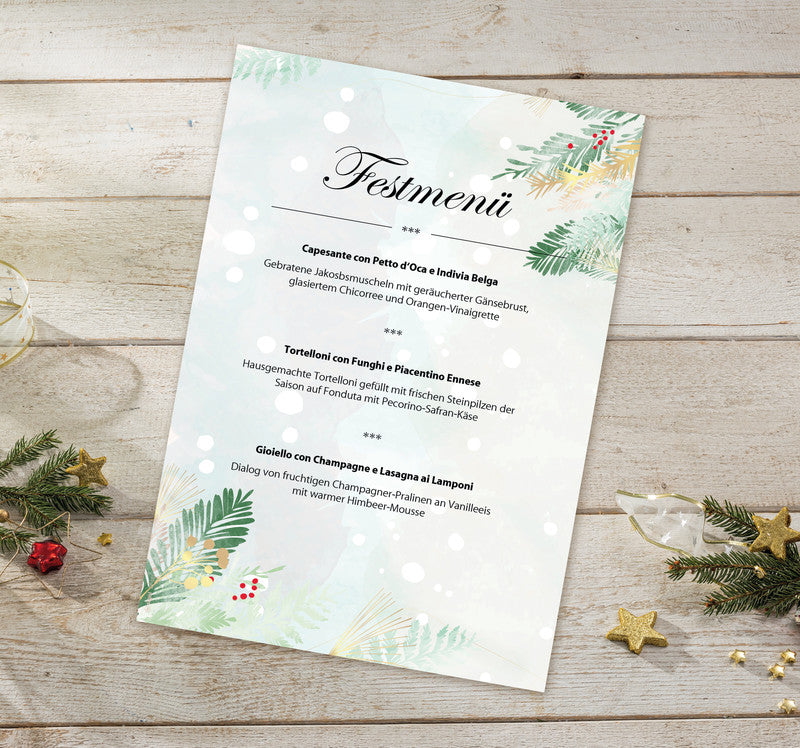 Sigel Motivpapier – A4, 90 g/m², mehrfarbig, Motiv: Christmas Forest Watercolor – für Inkjet/Laser/Kopierer