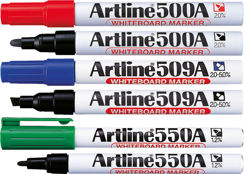 Artline Whiteboard-Marker 500A – Rundspitze 2 mm – Blau – Trocken abwischbar