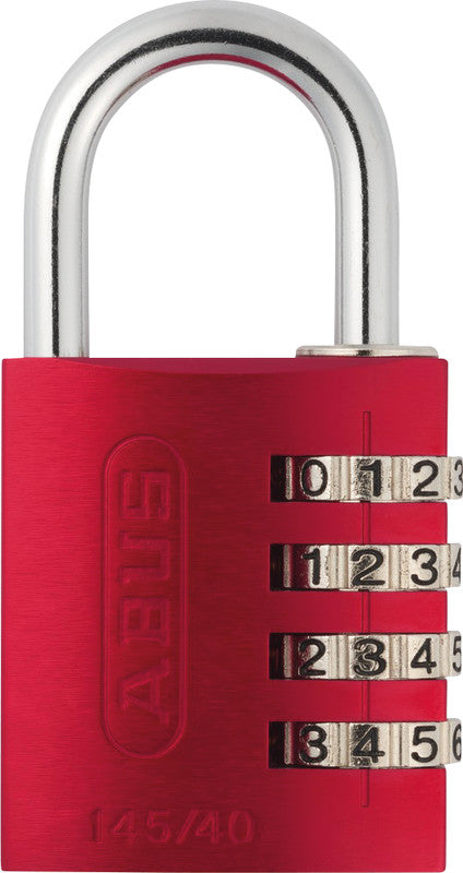 ABUS 4-stelliges Zahlenschloss – 42 × 18 × 77 mm, Rot
