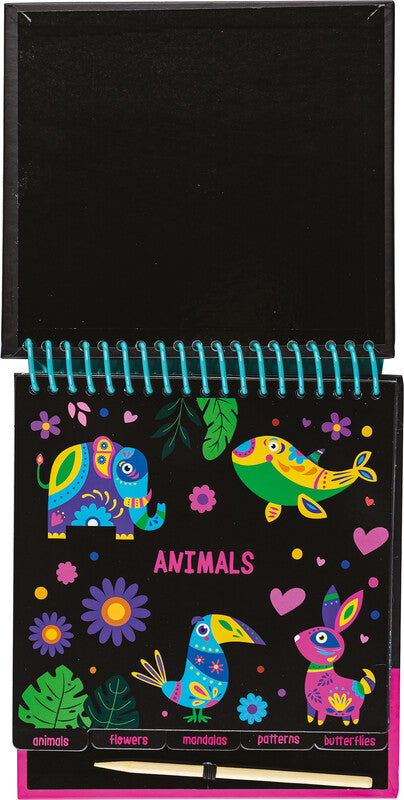 Centrum Bastelset Kratzbilder – Tiere, Mandalas, Schmetterlinge – 16,9 × 20,4 cm – 20 Kratzseiten