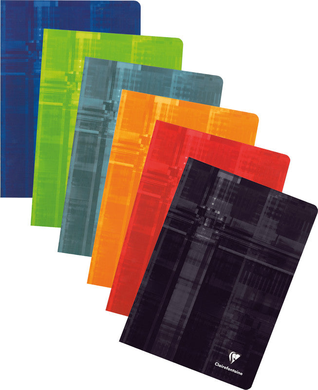 Clairefontaine Notizheft, A4, blanko, Klammerheftung, Karton, 80 Seiten, 90 g/m² – farbig sortiert