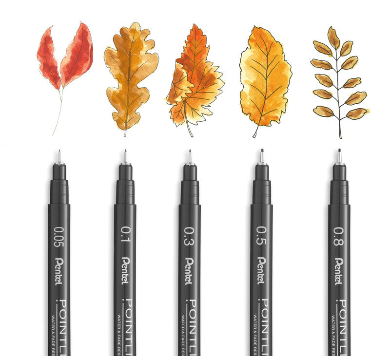 Pentel Pointliner Fineliner 0,5 mm – schwarz – wasserfest