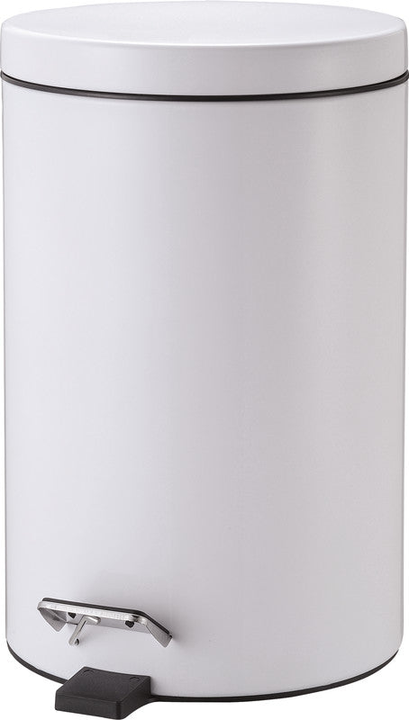 Zwingo Tisch-Abfallbehälter – 5 l – mit Deckel – Metall, weiss – Ø 210 × H 280 mm