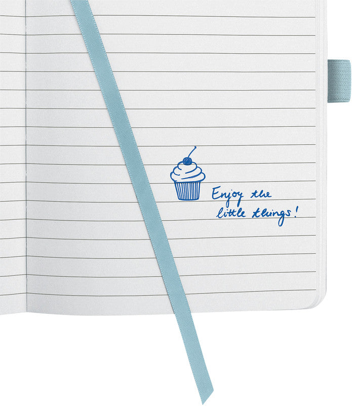 Sigel Notizbuch, A6, liniert, Fadenheftung, 174 Seiten, perforiert, 80 g/m² – blau