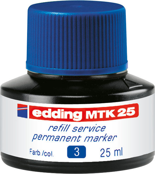 Edding Nachfülltusche MTK 25 für 21, 22, 300 + 6 weitere – geruchsarm, wasserfest, lichtbeständig, 25 ml