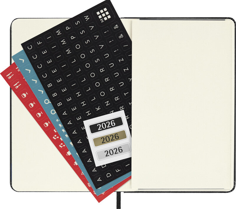 Moleskine Agenda – 1 Woche pro Seite, gebunden, 9 × 14 cm, 2026, schwarz, FSC