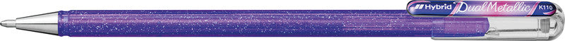 Pentel Hybrid Gel Dual Metallic Gelschreiber – 3 Farben, 1 mm, für dunkles Papier, Kappe