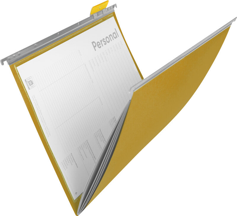 Biella Hängeordner für A4 – Karton, Gelb, 320 × 250 mm, mit Vordruck