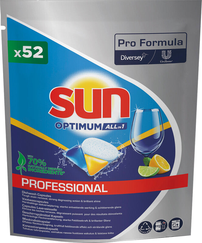 Pro formula All in 1 Optimum Spülmaschinenkapseln Professional Zitrone – für Geschirrspüler – 4×52 Kapseln