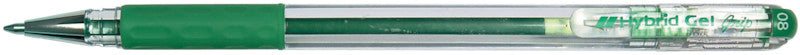 Pentel Hybrid Gel Grip Gelschreiber – grün, 0,8 mm, wasserfest, lichtbeständig, für dunkles Papier, Kappe