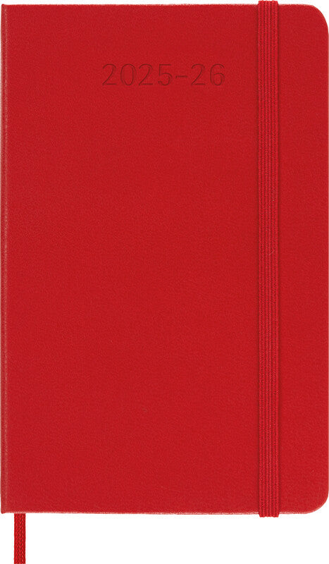 Moleskine Schüleragenda – 1 Woche/1 Seite, gebunden, 9 × 14 cm, 18 Monate Jul–Dez, scharlachrot, FSC