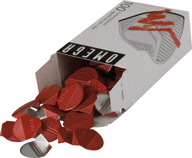 Omega Büroklammern – Eckenklammern – Metall – Rot Metallic – 100 Stück