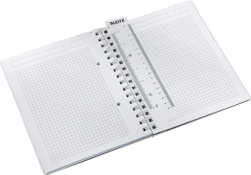 Leitz Collegeblock – A5 – 80 Blatt – 80 g/m² – Doppelspirale, Stiftschlaufe, Einstecktasche, Türkis, FSC