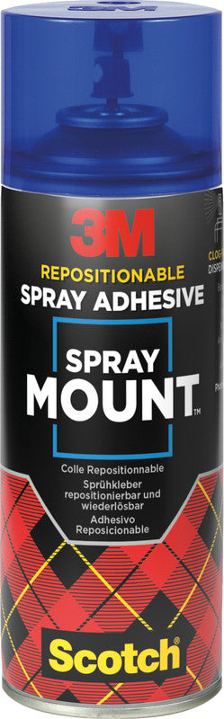 Scotch Sprühkleber – Sprühdose, permanent, transparent, tropffrei, 2–12 h, 400 ml, für leichte Materialien
