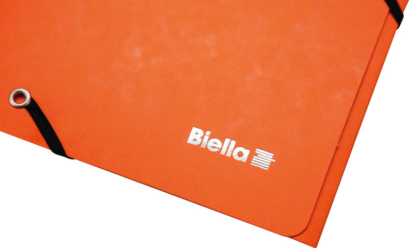 Biella Sammelmappe für A4, Karton, Orange, mit Gummizug