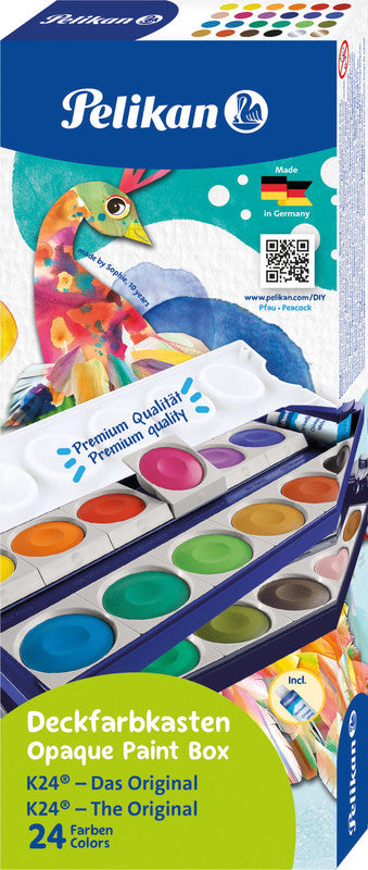 Pelikan Deckfarbkasten – 24 Farben, inkl. Deckweiss