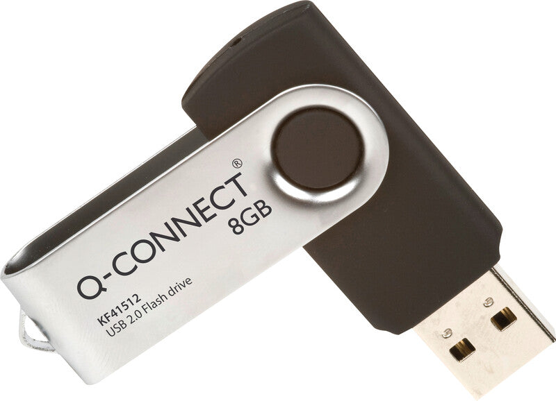 Q-CONNECT USB-Stick – 8 GB, USB 2.0, drehbarer Verschluss