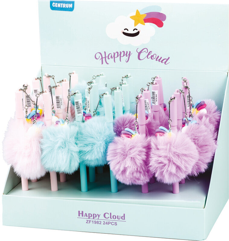 Centrum Rainbow Cloud Kugelschreiber – Blau, Spitze 0,7 mm, Deckel, Kunststoff, Schaftfarbe sortiert