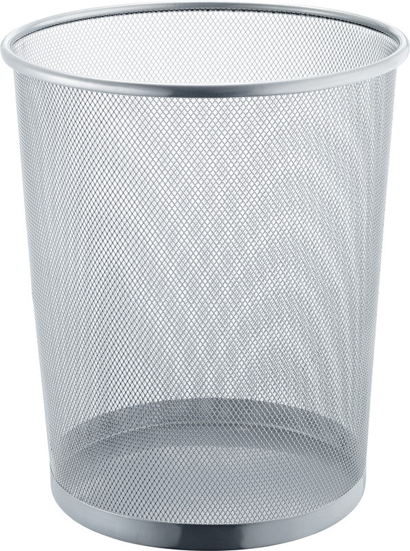 Helit Papierkorb The Circle Network Mesh – 15 l – Stahl, Silber – Ø 267 × H 280 mm