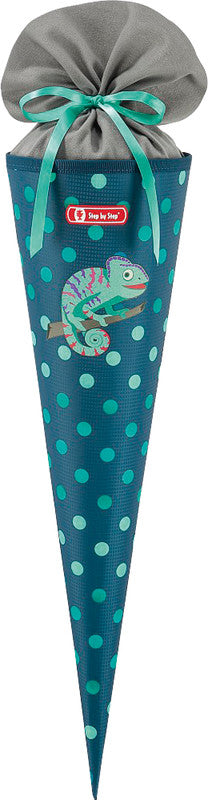 Step by Step Schultüte 70 cm × Ø 18 cm, 5 l – Motiv Chamäleon Joshy – Serie GIANT – rPET