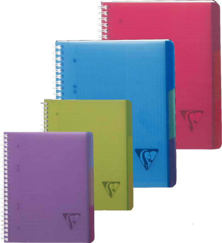 Clairefontaine Spiralblock, Softcover, 120 Blatt, 4-fach gelocht, perforiert, 90 g/m² – sortiert
