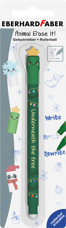 Eberhard Faber Gel Animal Erase it Winteredition – Tintenroller, Kunststoff, sortiert, für Linkshänder