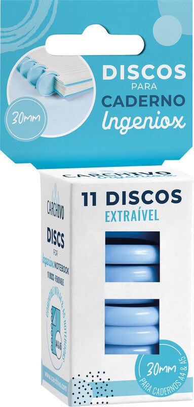Carchivo Bindedisc-Ringe – für Ingeniox – Ø 30 mm, blau, ABS – 11 Stk.